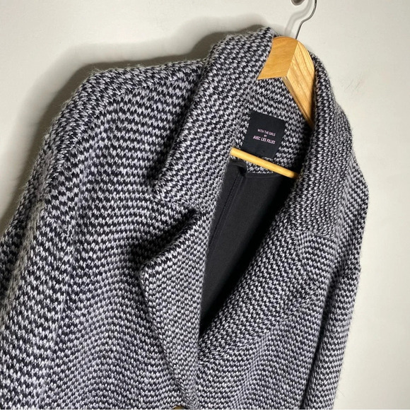 Avec Les Filles With the Girls Gray Birds Eye Tweed Pea Coat Women's Size Large - Picture 3 of 9